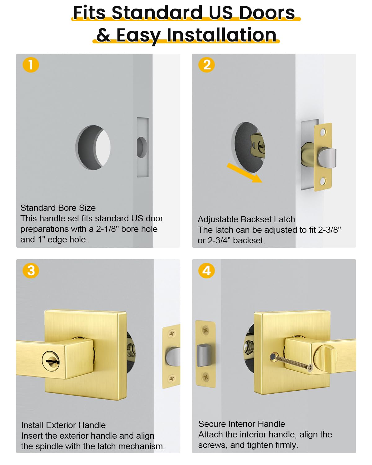 Exterior Door Lock Set with Single Cylinder Deadbolt