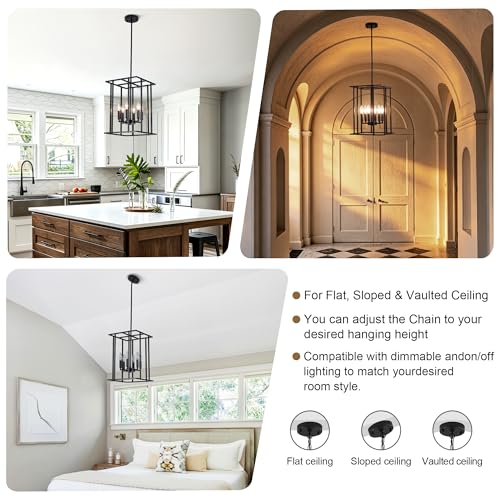 Small 6 Light Black Farmhouse Chandelier