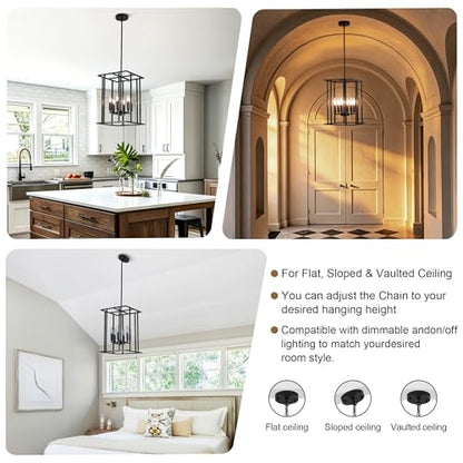 Small 6 Light Black Farmhouse Chandelier