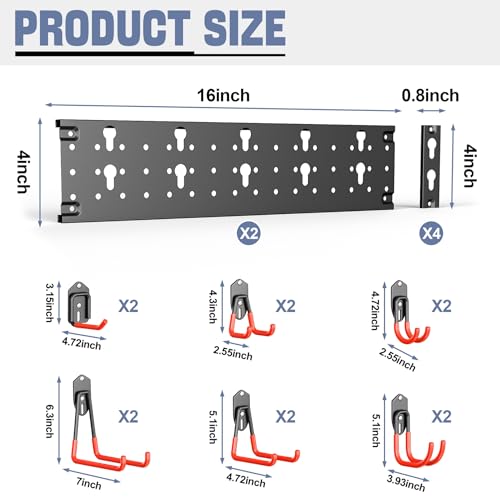 Garage Wall Mounted Garden Tool Hooks