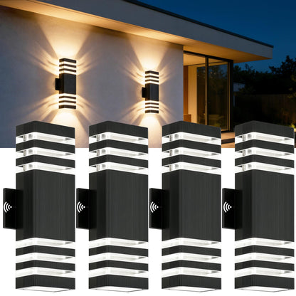 Dusk to Dawn Square Outdoor Wall Lights (Dusk to Down-4 PACK)