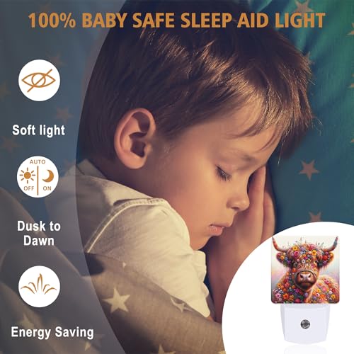 Night Lights Plug into Wall (Highland Cow)