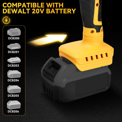 Cordless Tile Vibration Tool Compatible with Dewalt 20V Battery (Yellow -8 Speed)