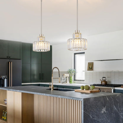 Brushed Nickel Pendant Lights Kitchen Island 1 Pack (Nickel&Clear / 1 pack)