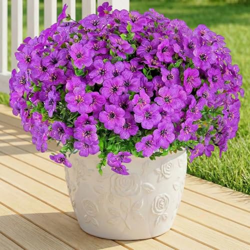 13 Bundles Artificial Flowers for Outdoors Spring Decoration (Purple / Artificial Flowers(13 Pcs))
