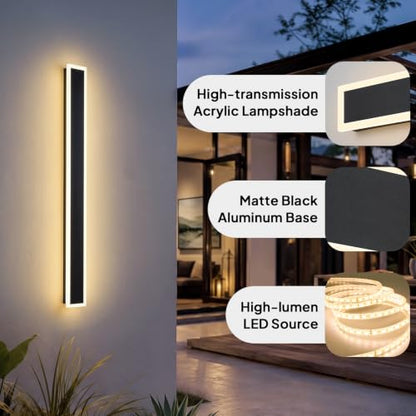 2 Pack Modern Outdoor LED Wall Lights