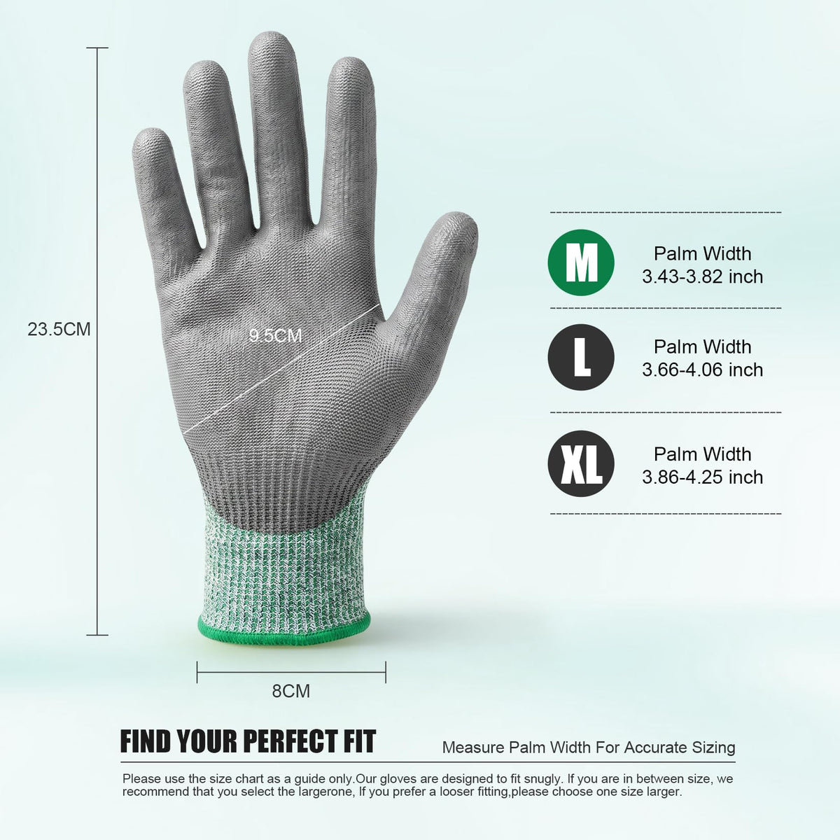 A3 Cut Resistant Work Gloves for Men & Women (Large)