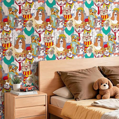 Cute Dog Wallpaper Peel and Stick Wall Paper