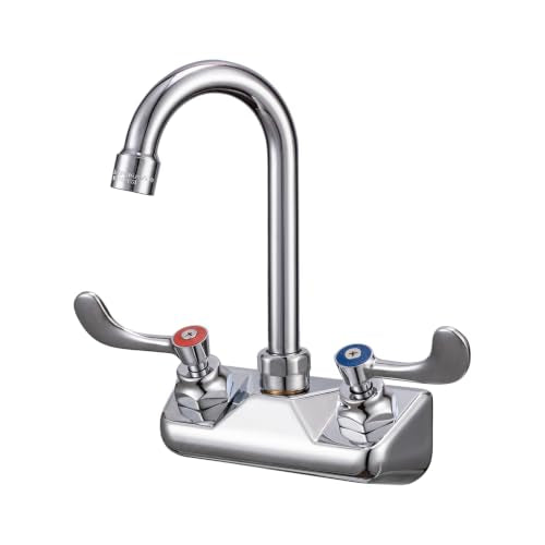Commercial Sink Faucet Wall Mount 4" Center Hand Sink Faucet 3
