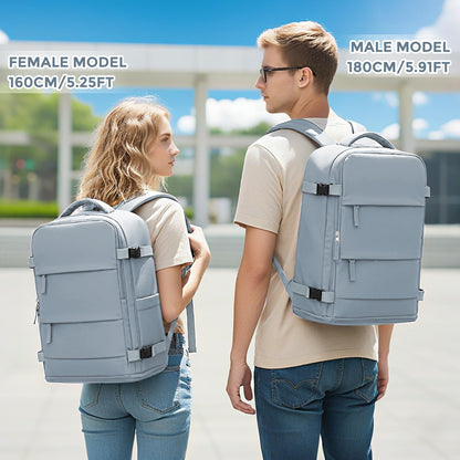 Travel Backpack For Women Men (Gray Blue / 25 liters)