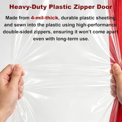 2 Pack Dust Barrier Plastic Zipper Door