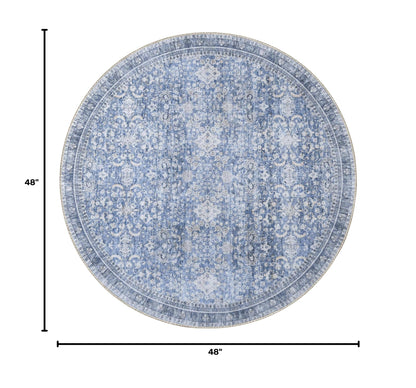 Round Rug 4ft (Blue / 4' (Round))