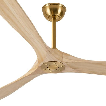 3 Blade Natural Wood Ceiling Fan No Light