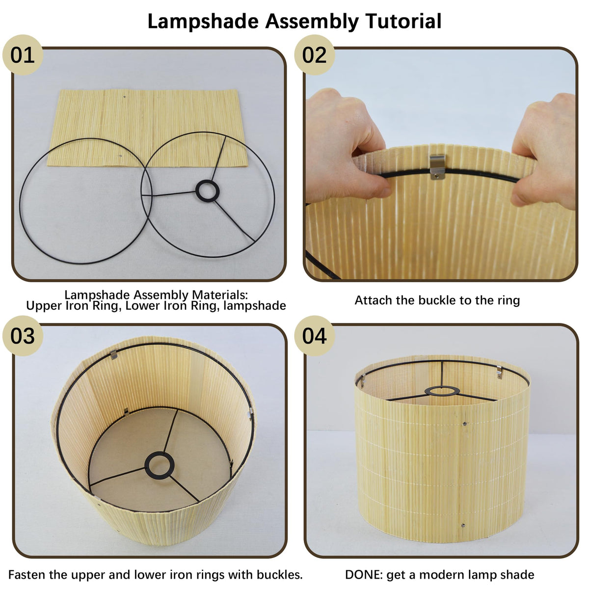 Bamboo Lamp Shade With Tropical Plants Chandelier Covers (color7 / 13*10)