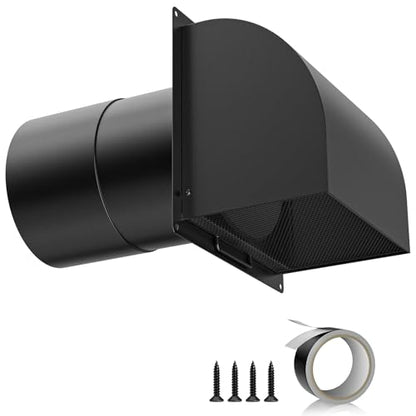 Hooded Wall Vent with Magnetic Flap and Removable Mesh