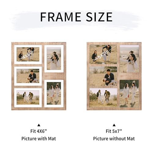 4x6 or 5x7 Picture Frames (Rustic Brown / 13x16in (1Pack))