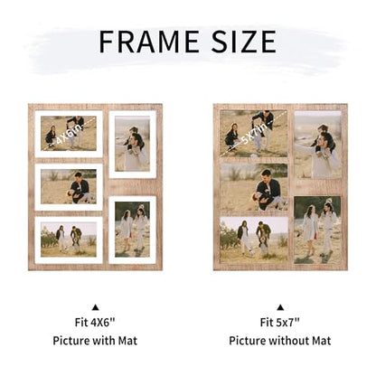 4x6 or 5x7 Picture Frames (Rustic Brown / 13x16in (1Pack))