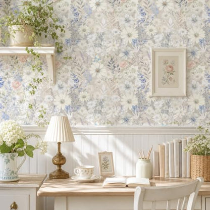 Boho Floral Peel and Stick Wallpaper Vintage Botanical Contact Paper