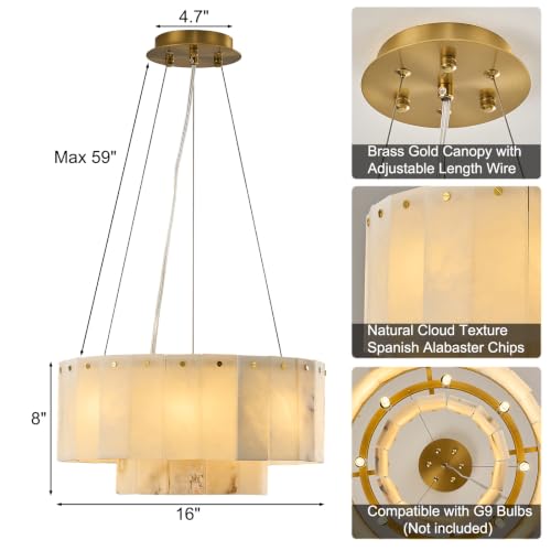 Alabaster Marble Chandelier Light Fixture
