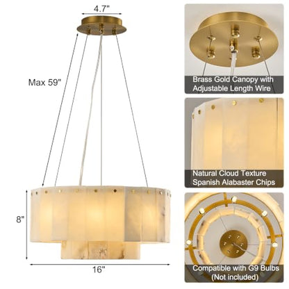 Alabaster Marble Chandelier Light Fixture