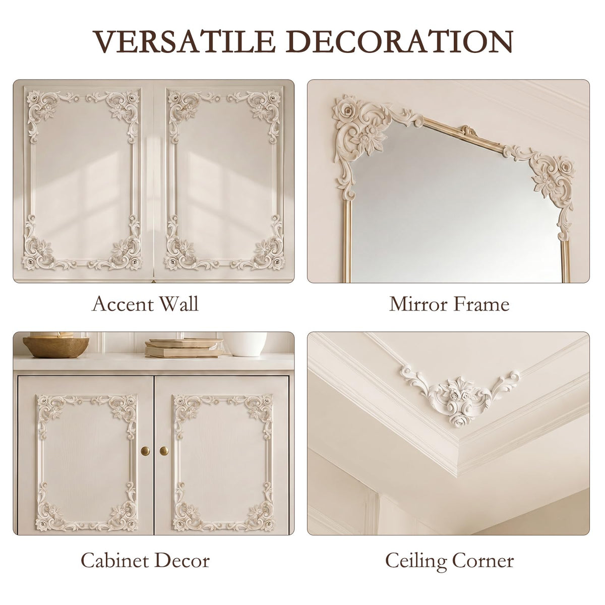 Corner Wall Molding (7.08", Rose Style)