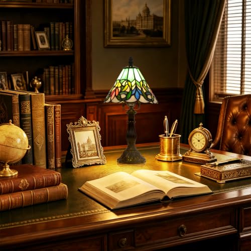Tiffany Table Lamp Stained Glass Lamp Suitable for LED E26 Bulb