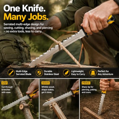 Double Side Serrated Insulation Knife (Yellow / 11 IN)
