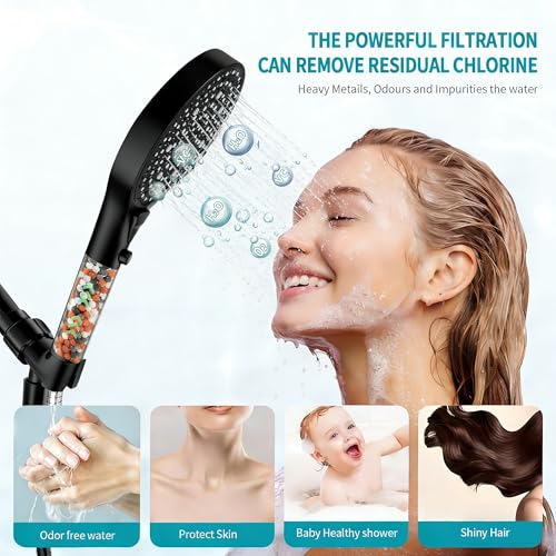 5.9 Inch Large Face High Pressure Shower Head with 4 Spray Modes