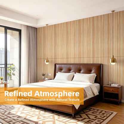 6 Pack Peel and Stick PVC Wood Slat Wall Panel (Oak)