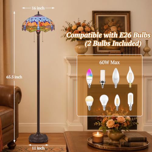 Tiffany Style Downward Floor Lamp