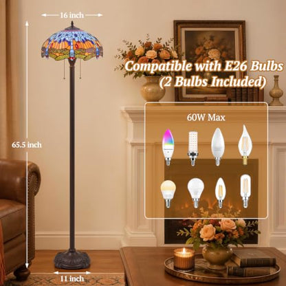 Tiffany Style Downward Floor Lamp