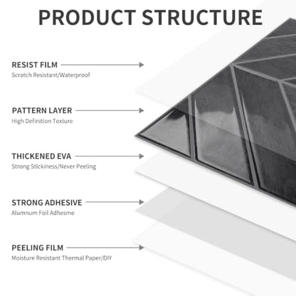 10 Sheets Thicker Herringbone Peel and Stick Backsplash