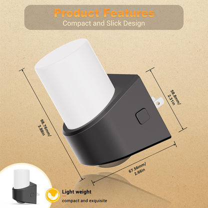 LED Night Lights Plug into Wall (Cylinder - White / 1 Pack)