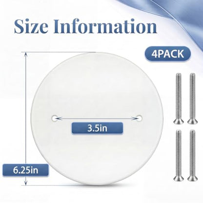 2 Pack 6.25 Inch Ceiling Cover Plate with 3.5" Mounting Hole Spacing