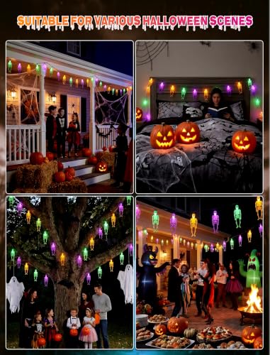 8.5Ft Outdoor Halloween Skeleton String Light (Skeleton)