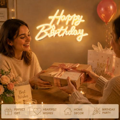 Dimmable Happy Birthday Neon LED Sign for Backdrop