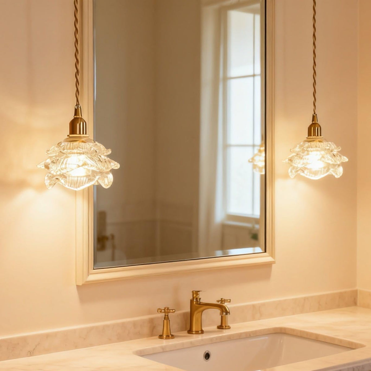 Brass Mini Pendant Light (Transparent lampshade)