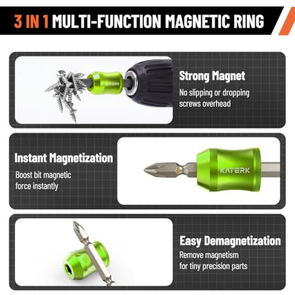 Strong Magnetic Screw Holder Ring 2 Pack with PH2 Screwdriver Bit