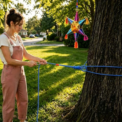 98.4 ft Heavy Duty Nylon Piñata Hanging Rope with D