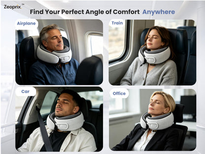 Travel Neck Pillow for Airplane (Light Grey)