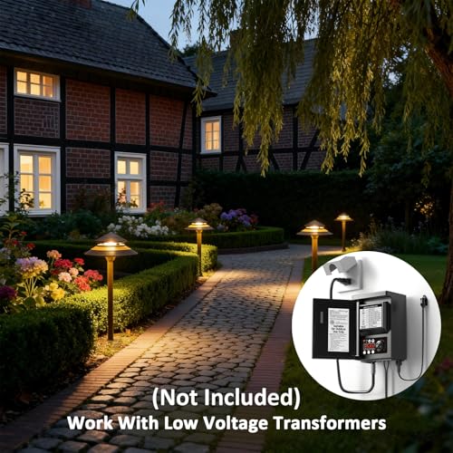 Pathway Lights Low Voltage Outdoor Landscape Lighting 2W 70 Lumen 2700K 12V AC Path Lights Warm White Light with Bulb Connector Spike Stake for Garden Yard Driveway Lawn