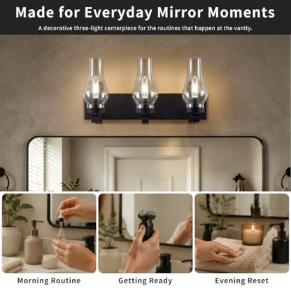 Vintage Farmhouse Bathroom Vanity Lights (Black)