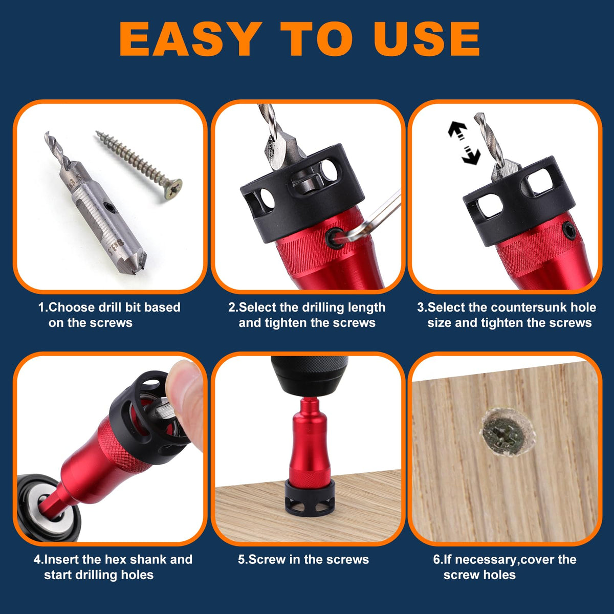Metal Countersink Drill Bit Set