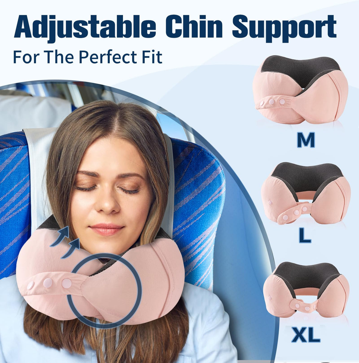 Neck Pillow for Traveling (Light Pink)