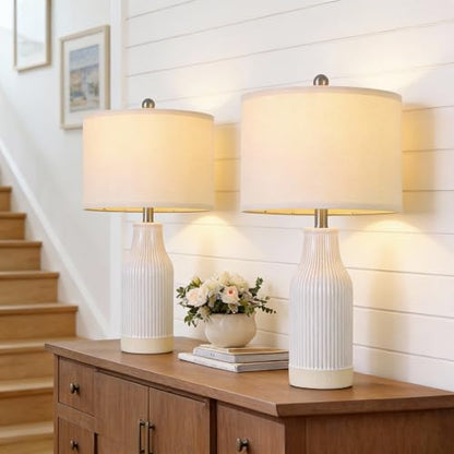 23.75" Modern Ceramic Table Lamps Set of 2