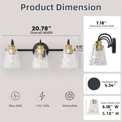 3 Light Bathroom Vanity Light