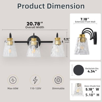 3 Light Bathroom Vanity Light