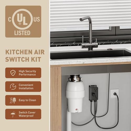 Garbage Disposal Air Switch Kit Dual Outlet (Oil Rubbed Bronze)