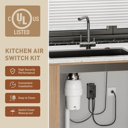 Garbage Disposal Air Switch Kit Dual Outlet (Oil Rubbed Bronze)