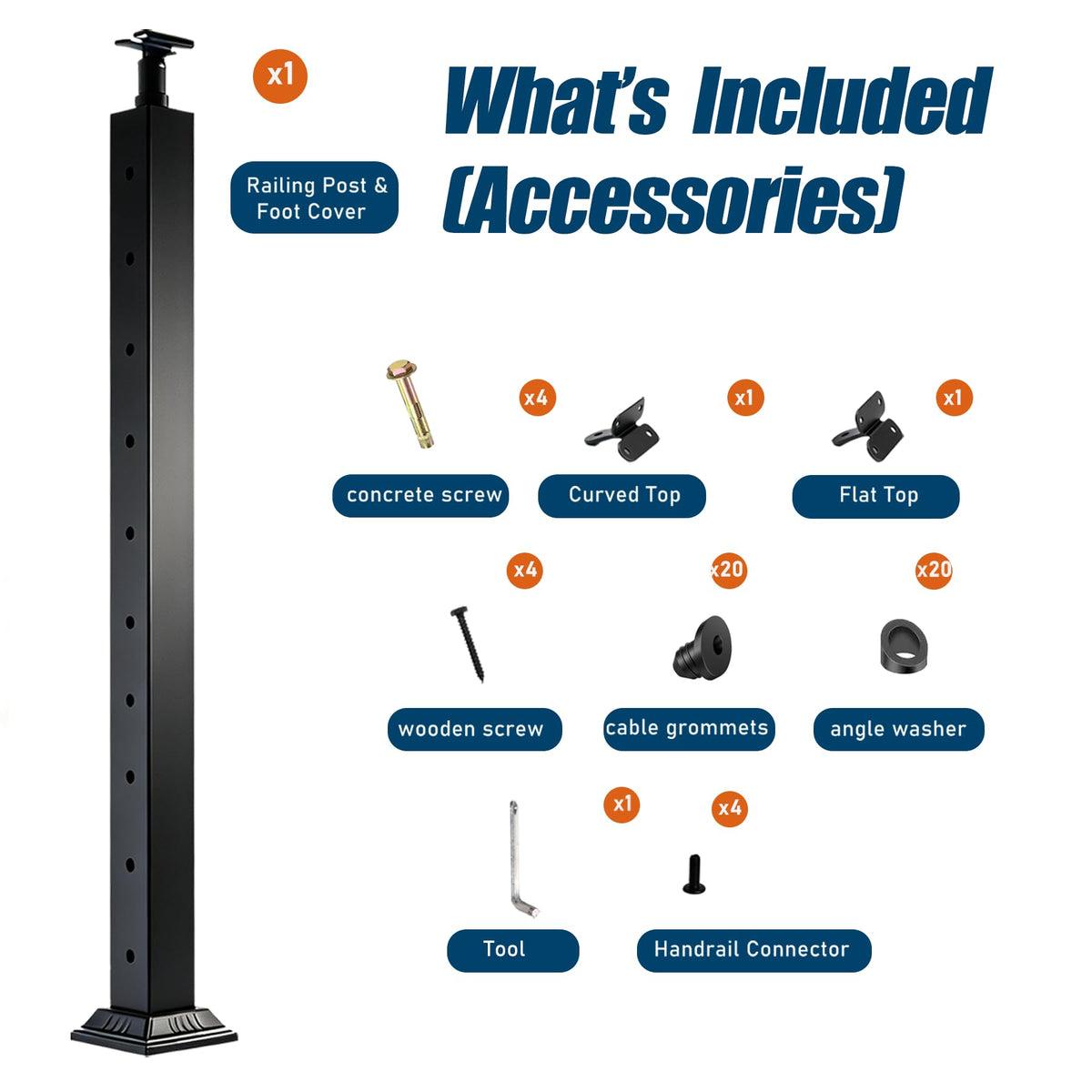 36 inch Cable Railing Post (36 Inch)